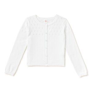 NEW Wonder Nation Girls White Pointelle Cardigan Sweater